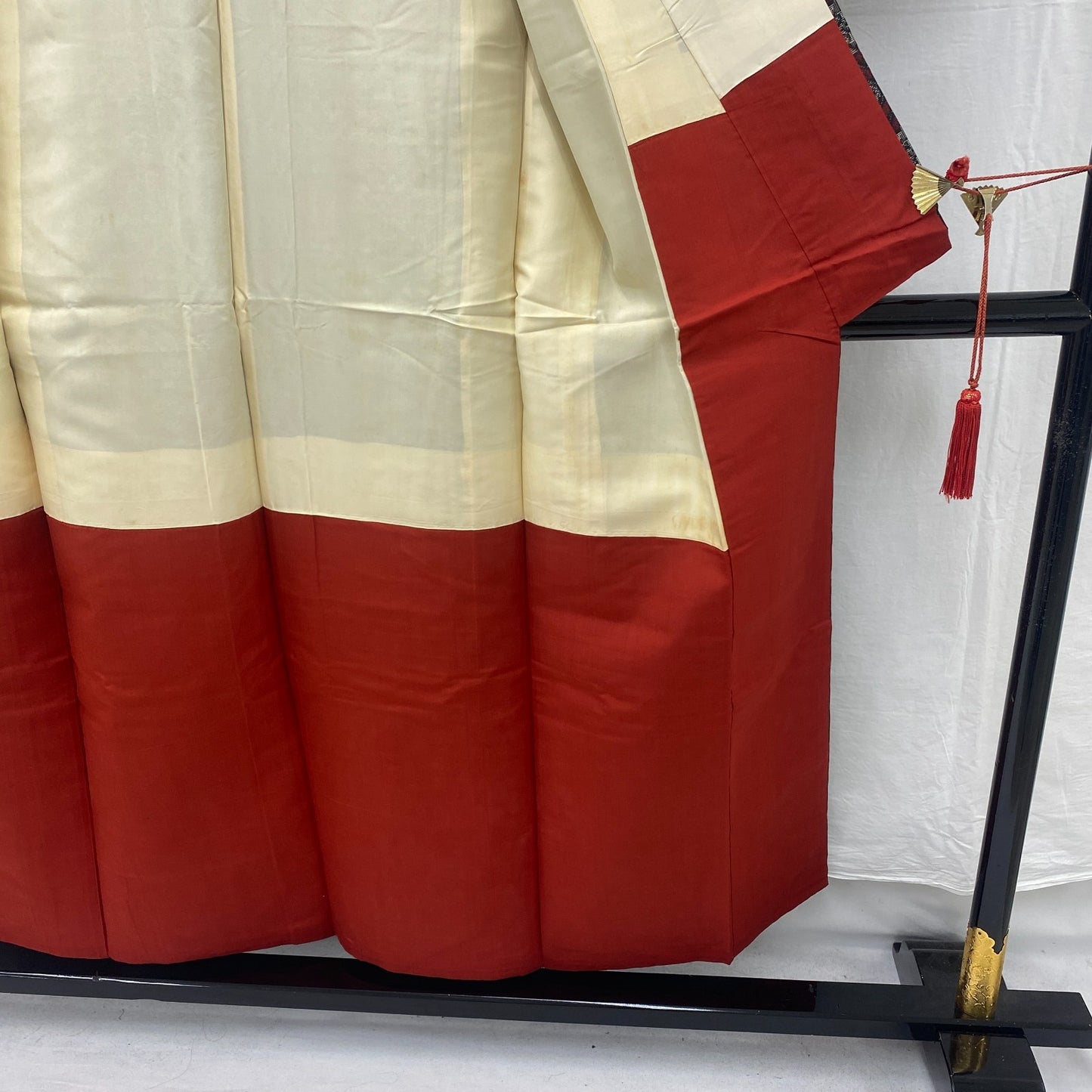 Japanese Vintage Kimono Silk Gray Oshima Traditional Authentic Length 59in12