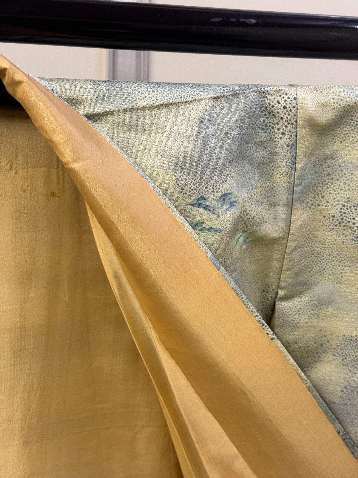 Japanese Vintage Kimono Silk Green Tsumugi Expensive Tradition Heigh 60.23in17