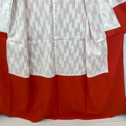 Japanese Vintage Kimono Cotton Red Komon Traditional Authentic Length 63 in11