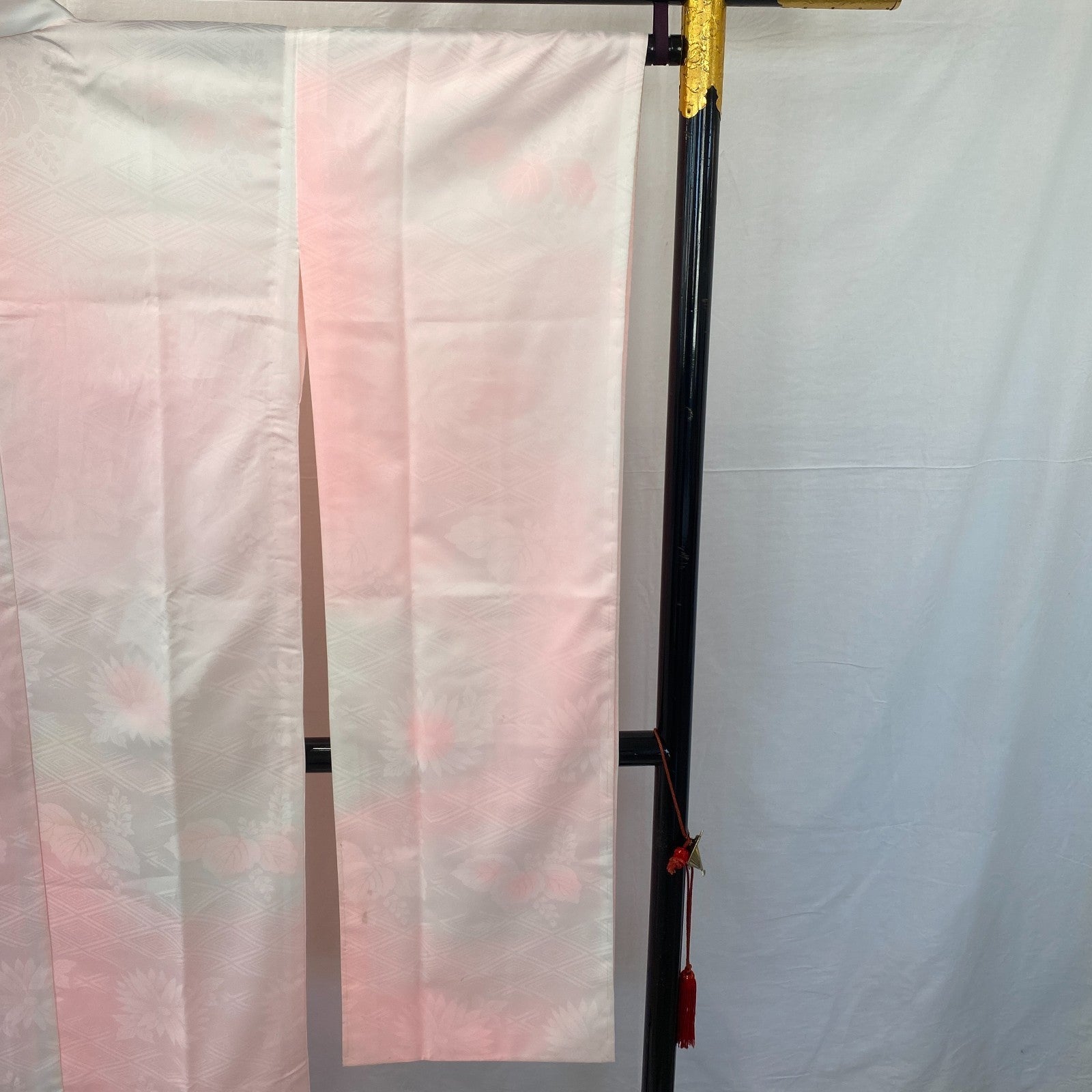 Japanese Vintage Kimono Juban Polyester Pink Drit Traditional Length 52 in18