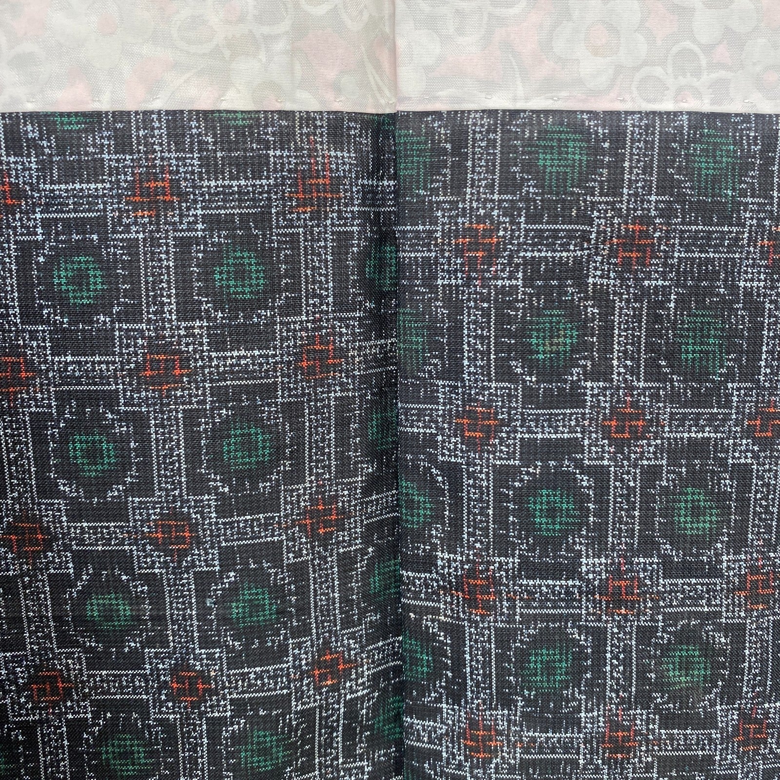 Japanese Vintage Kimono Haori Jacket Silk Gray Oshima Traditional Authentic 33in9