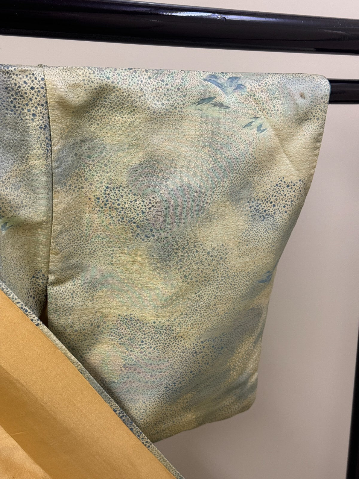 Japanese Vintage Kimono Silk Green Tsumugi Expensive Tradition Heigh 60.23in18