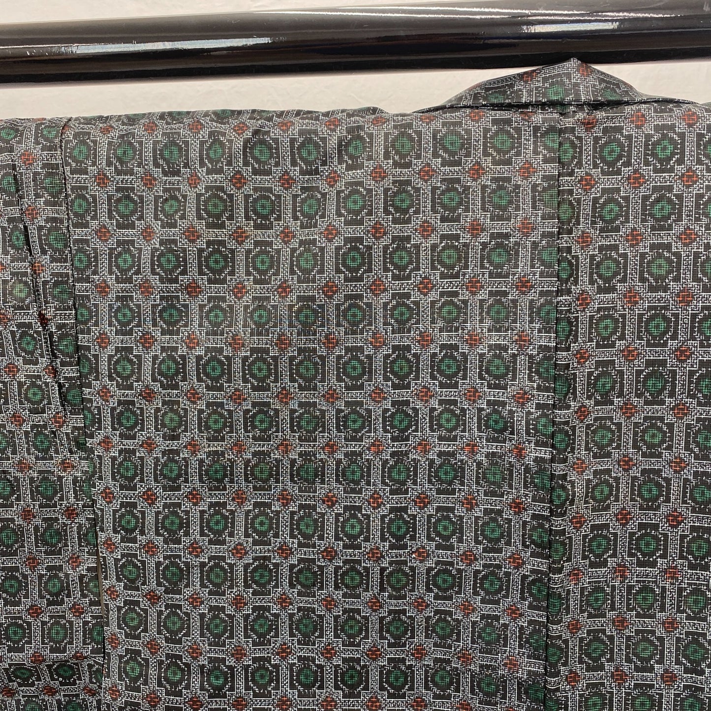 Japanese Vintage Kimono Haori Jacket Silk Gray Oshima Traditional Authentic 33in16