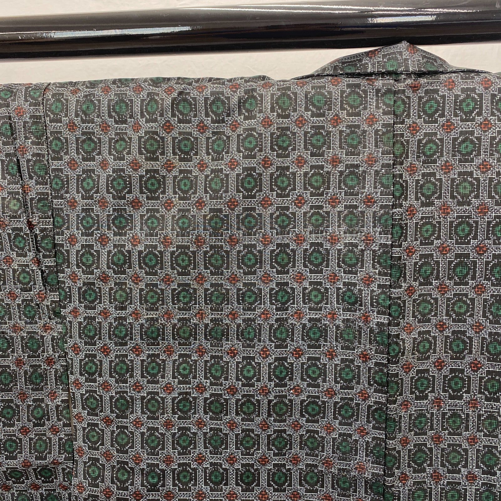 Japanese Vintage Kimono Haori Jacket Silk Gray Oshima Traditional Authentic 33in16