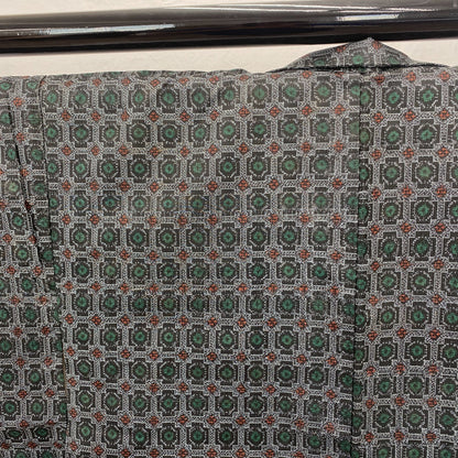 Japanese Vintage Kimono Haori Jacket Silk Gray Oshima Traditional Authentic 33in16