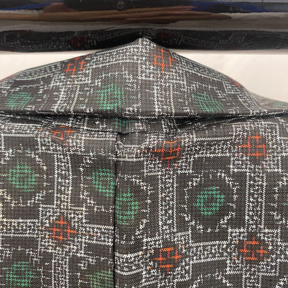 Japanese Vintage Kimono Haori Jacket Silk Gray Oshima Traditional Authentic 33in14