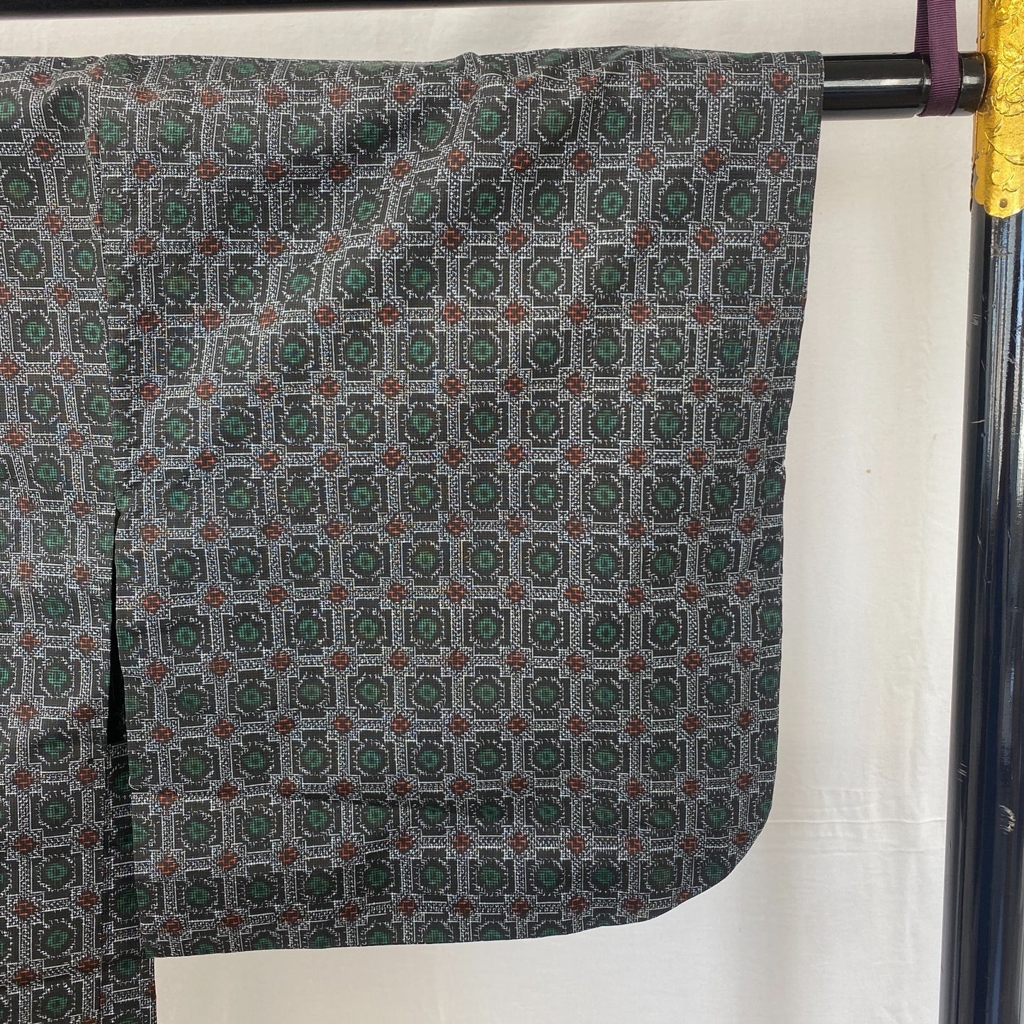 Japanese Vintage Kimono Haori Jacket Silk Gray Oshima Traditional Authentic 33in7