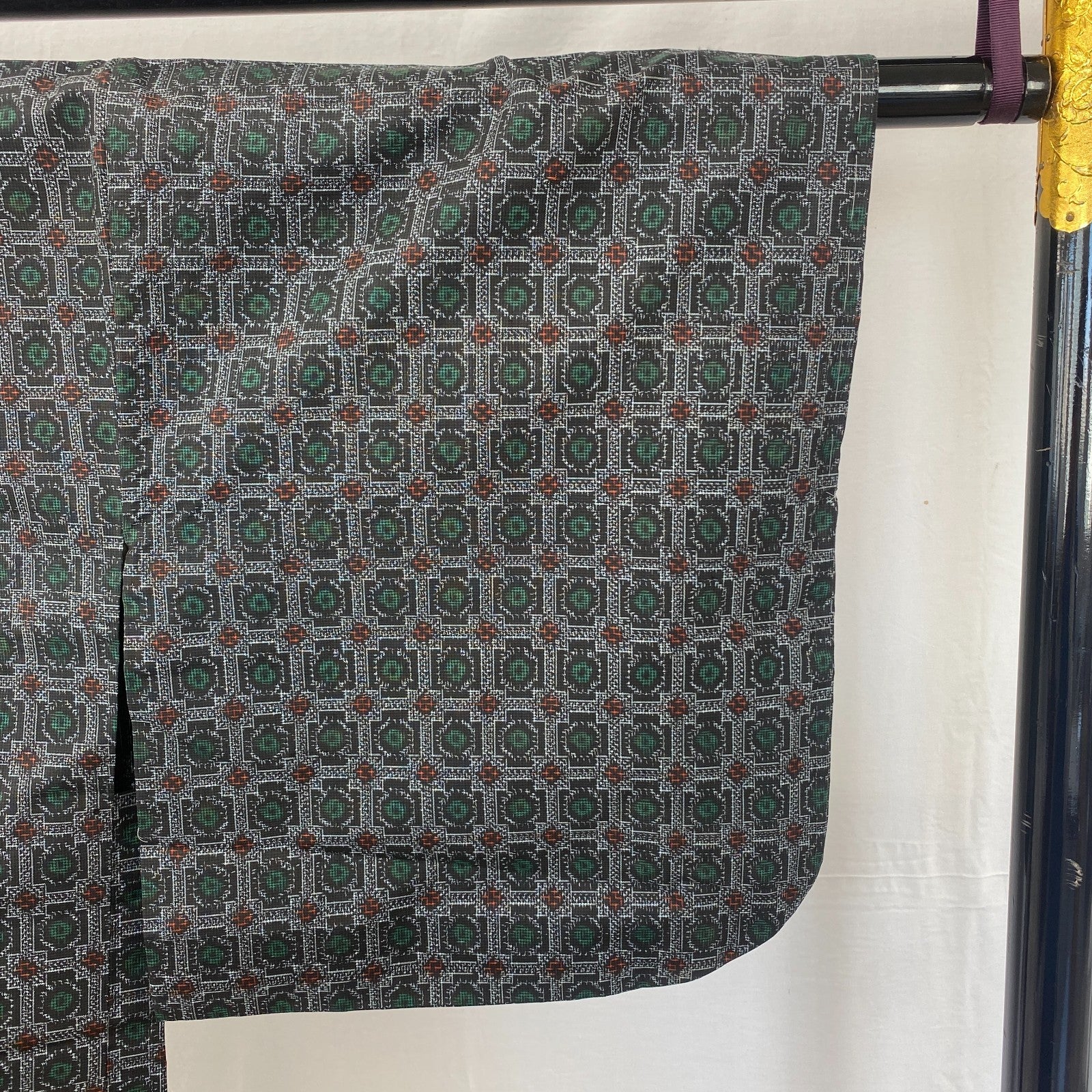 Japanese Vintage Kimono Haori Jacket Silk Gray Oshima Traditional Authentic 33in7