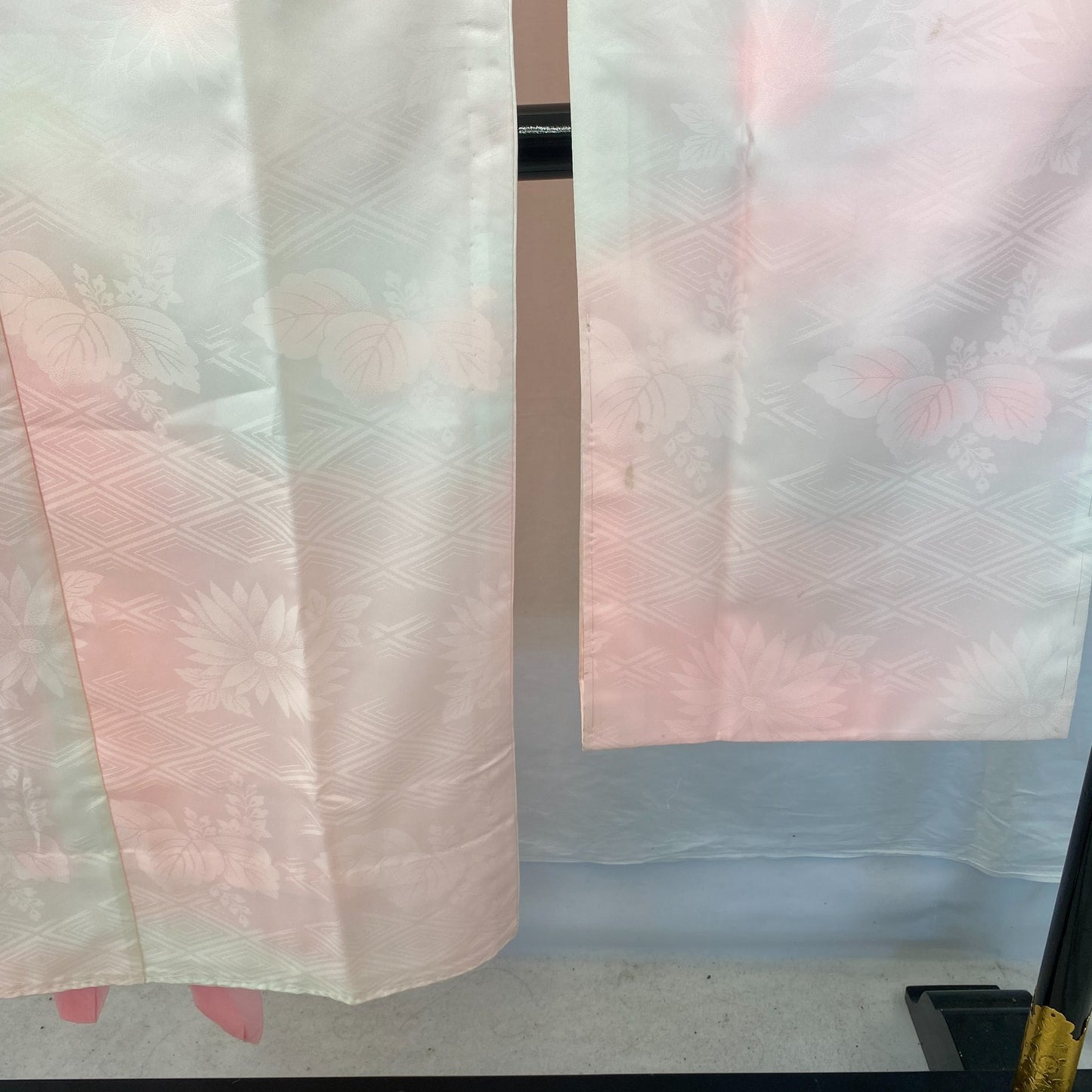 Japanese Vintage Kimono Juban Polyester Pink Drit Traditional Length 52 in22