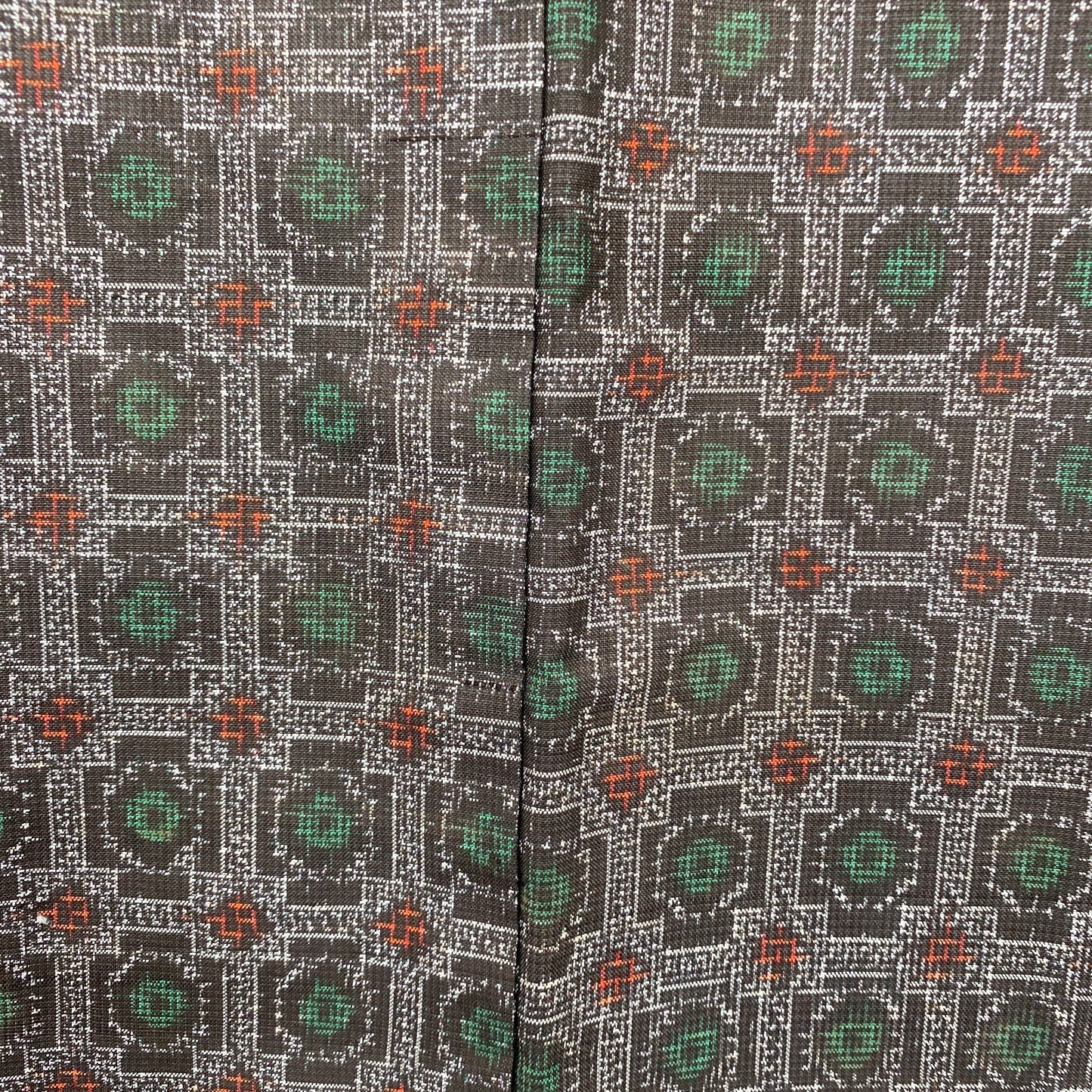 Japanese Vintage Kimono Haori Jacket Silk Gray Oshima Traditional Authentic 33in19