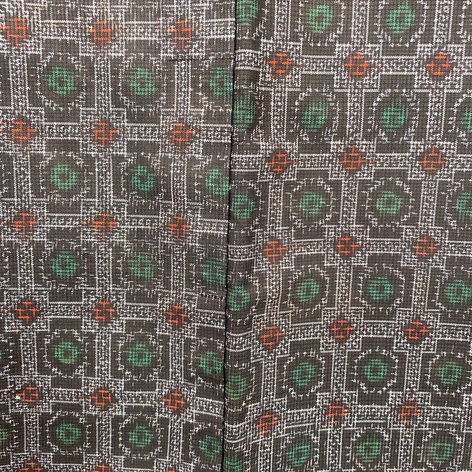 Japanese Vintage Kimono Haori Jacket Silk Gray Oshima Traditional Authentic 33in19