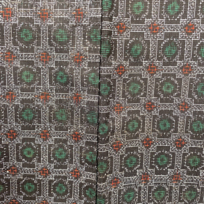 Japanese Vintage Kimono Haori Jacket Silk Gray Oshima Traditional Authentic 33in19