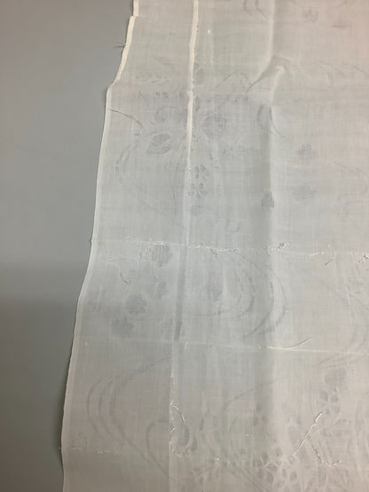 Japanese Vintage Kimono Fabric cloth Boro linen fabric White scrub dirt 57x12in7