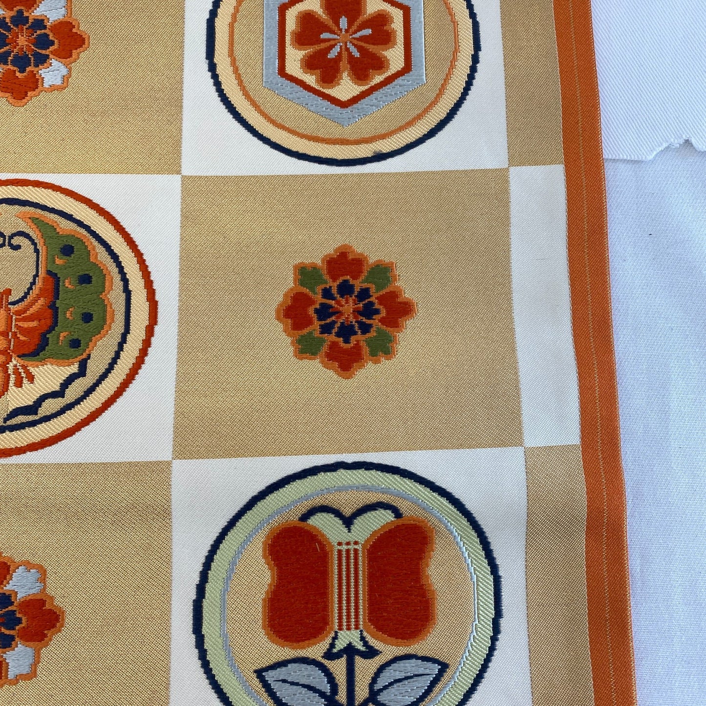 Japanese Vintage Kimono Nagoya Obi Cotton White Traditional Authentic 140 x 11in9