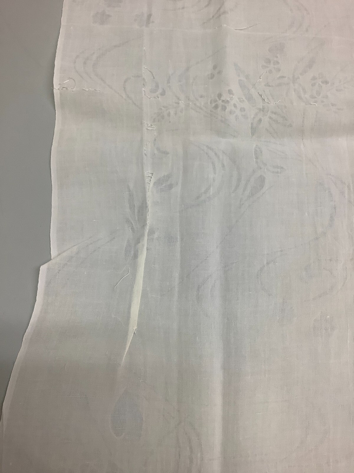 Japanese Vintage Kimono Fabric cloth Boro linen fabric White scrub dirt 57x12in3