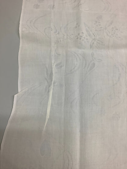 Japanese Vintage Kimono Fabric cloth Boro linen fabric White scrub dirt 57x12in3