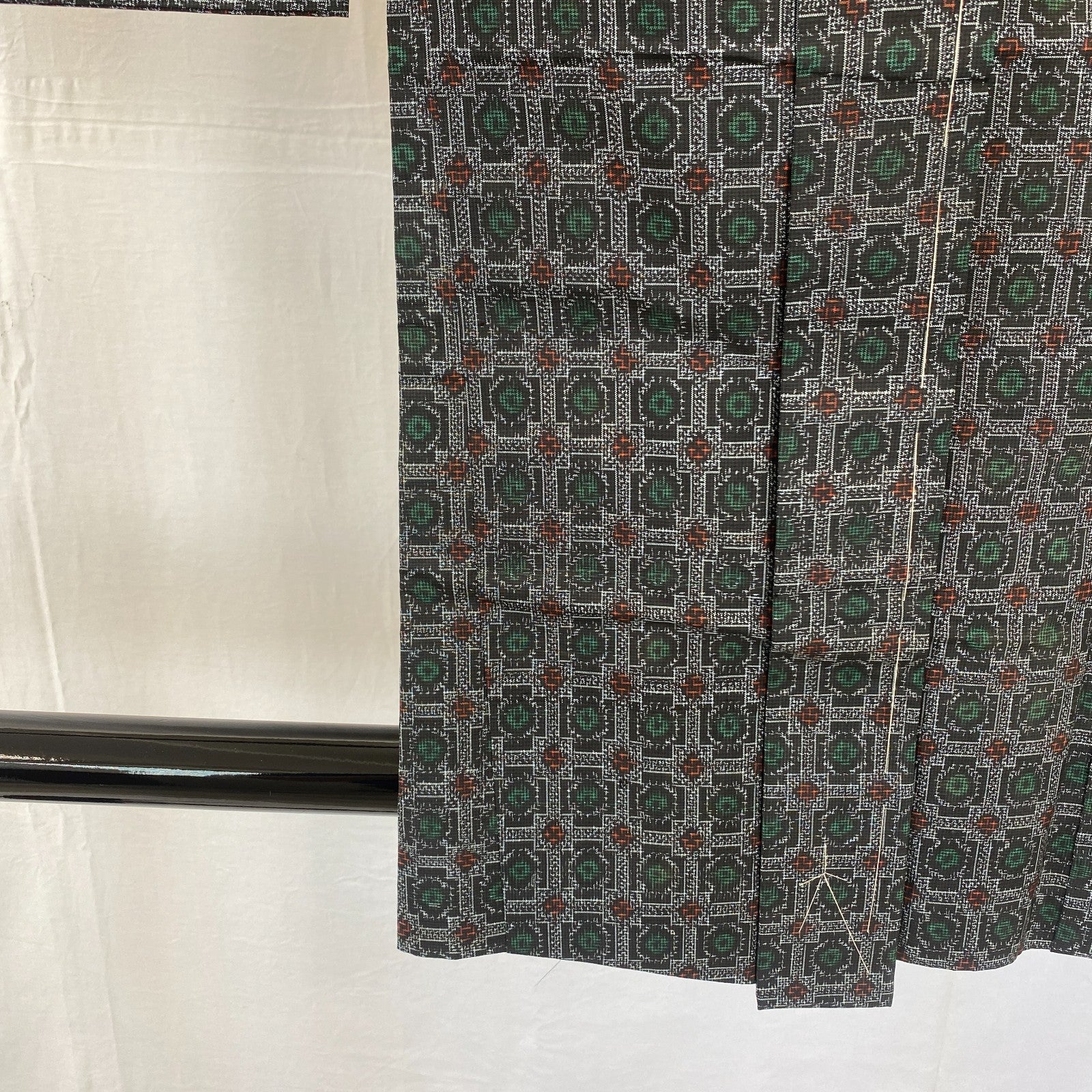 Japanese Vintage Kimono Haori Jacket Silk Gray Oshima Traditional Authentic 33in10