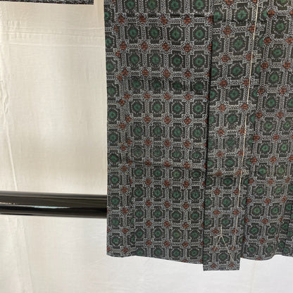 Japanese Vintage Kimono Haori Jacket Silk Gray Oshima Traditional Authentic 33in10