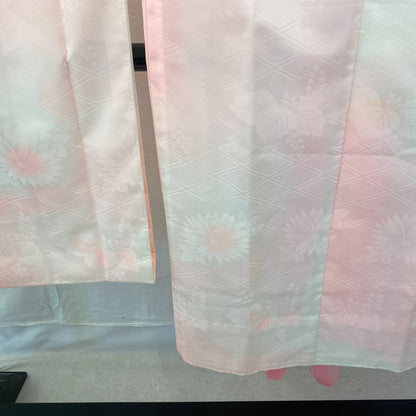 Japanese Vintage Kimono Juban Polyester Pink Drit Traditional Length 52 in20